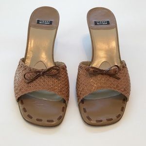 Stuart Weitzman Tan Peep-toe Sandal